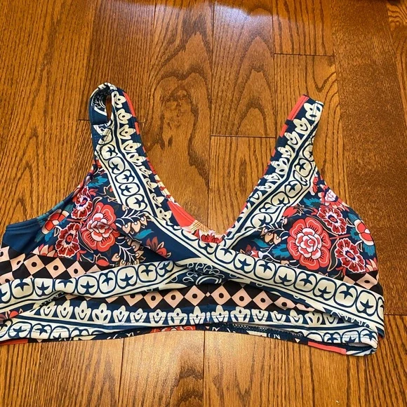 Bikini 2pc Lined Criss Cross top Floral adjustable bottoms Swimsuit NEW Size XL - Picture 5 of 12